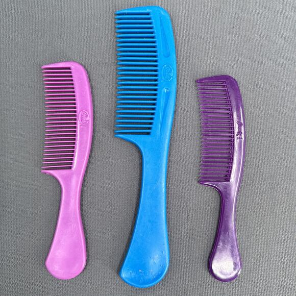 Vintage Goody 80s 90s Pocket Combs Purple Blue Retro Groovy Old School Lot of 3 - Picture 3 of 16